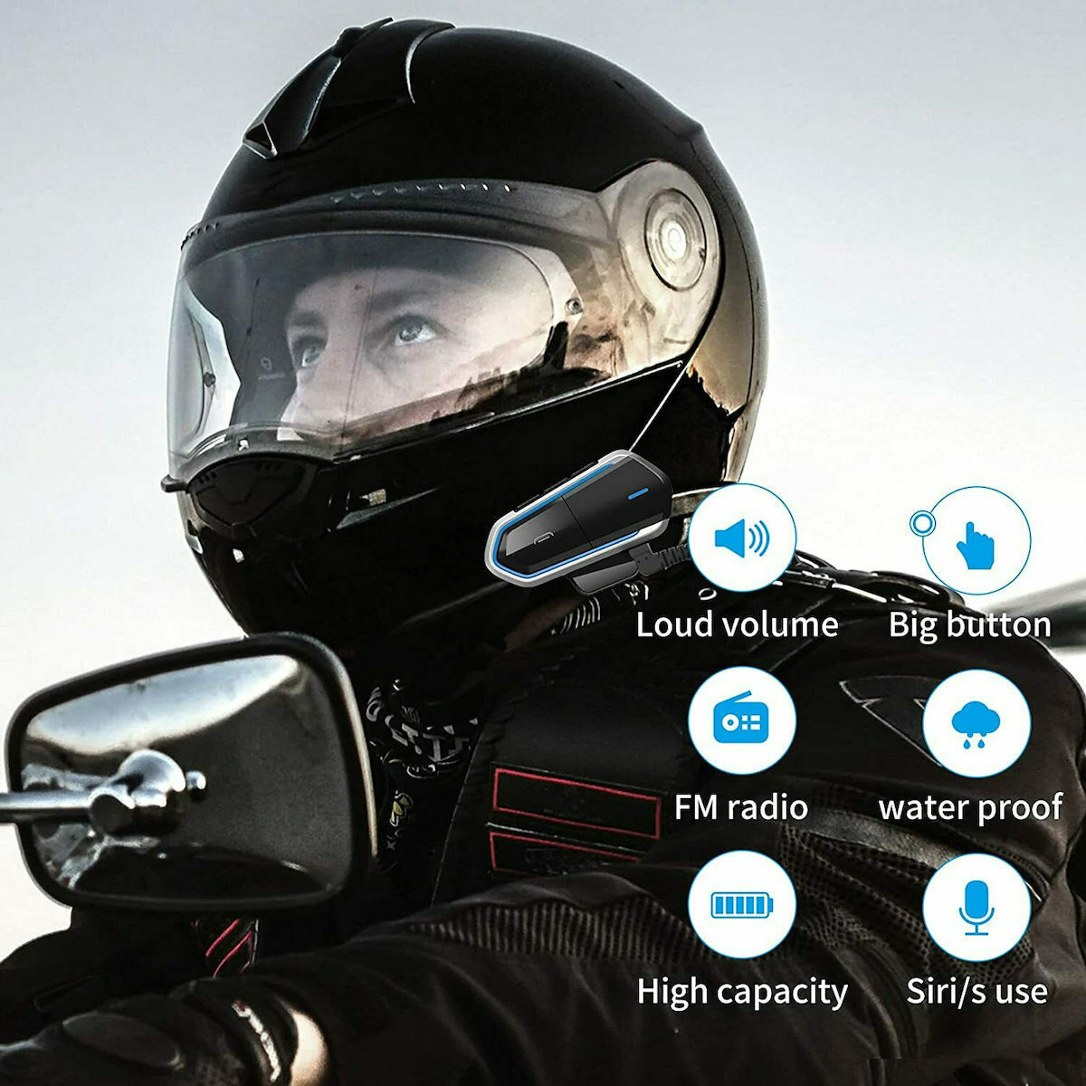 Baile Bluetooth Ενδοεπικοινωνία Μονή για Κράνος Μηχανής